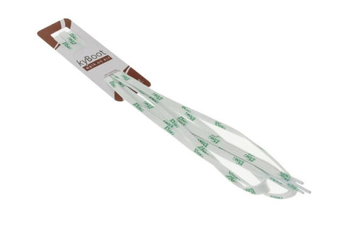 Shoelaces white with logo - for St. Gallen Green-White